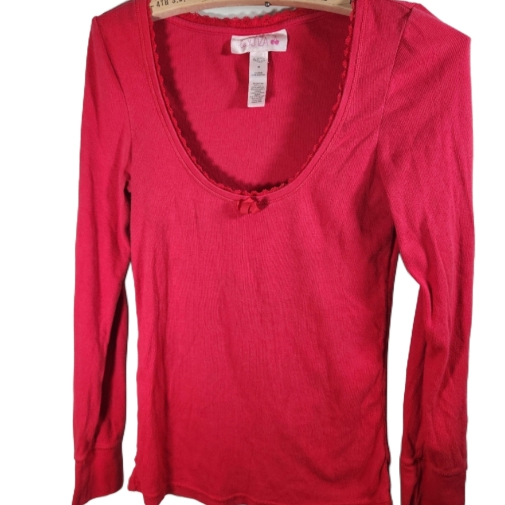 Size medium woman's red‎ lasenza lounge top 92% cotton
